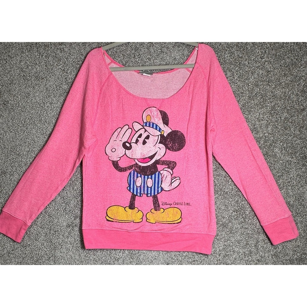 Disney Cruise Line‎ Minnie Mouse Pink Sweatshirt XL Salute Graphic Pullover